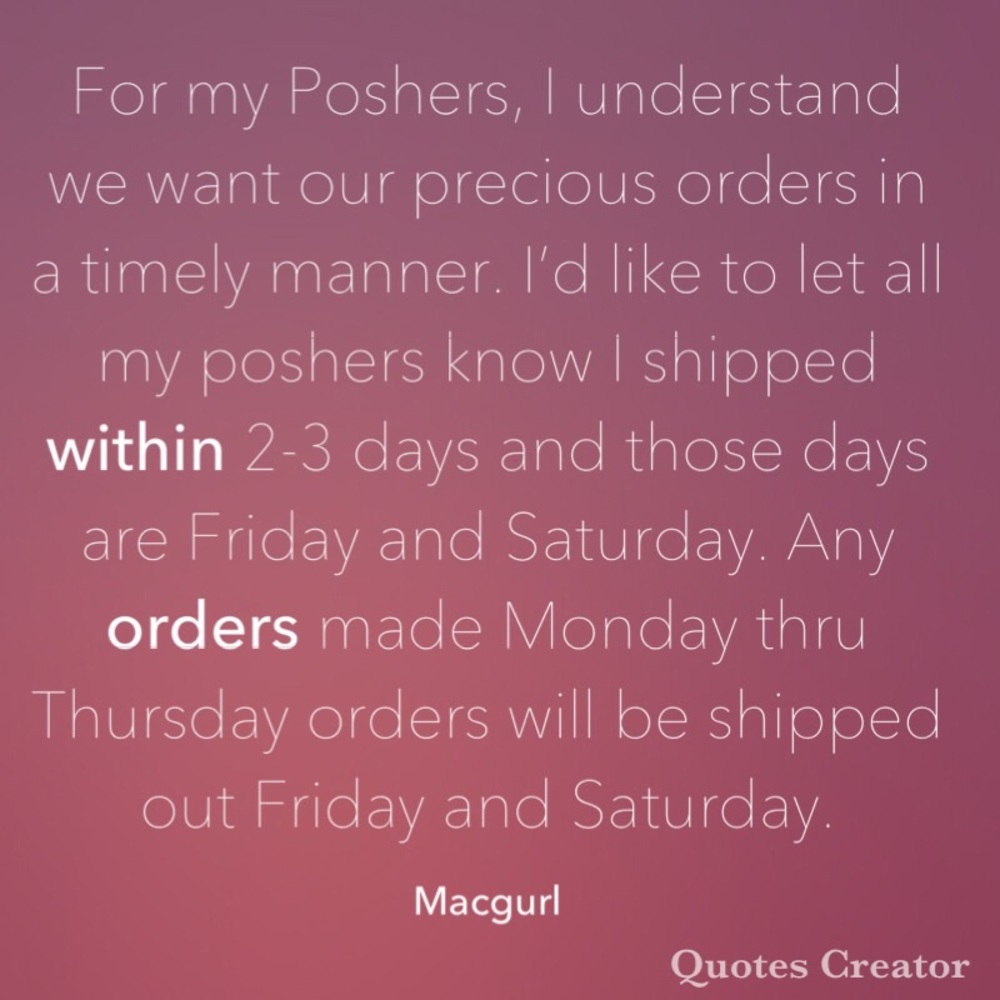 New items coming. Update shipping days.